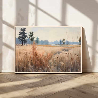 98822-MGV-CV-36X24-Autumn Meadow Wall Art – Tranquil Grassland Landscape Canvas Print, Rustic Country Decor for Living Room, Bedroom or Farmhouse