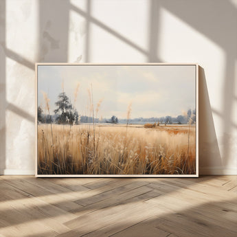38193-MGV-CV-36X24-Golden Meadow Wall Art – Serene Grassland Landscape Canvas Print, Rustic Nature Decor for Bedroom, Living Room or Farmhouse