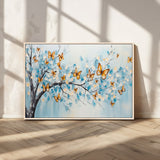 59455-MGV-CV-36X24-Butterfly Tree Branch Wall Art – Blue and Yellow Abstract Canvas Print, Modern Nature Artwork for Living Room, Bedroom or Office