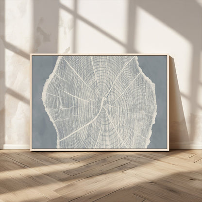 25547-MGV-CV-36X24-Tree Ring Wall Art Canvas Print, Framed Linocut Tree Ring Art Picture Print, Wood Texture Perfect Minimalist Farmhouse Decor
