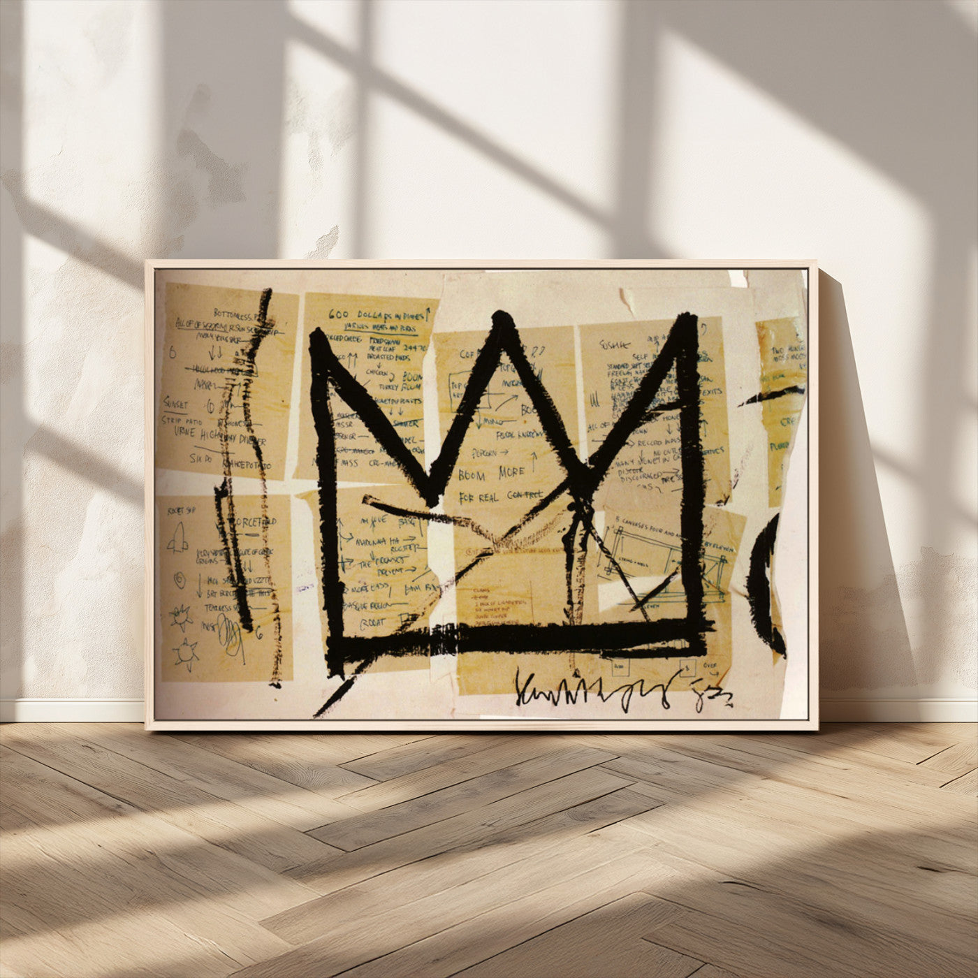 37215-MGV-CV-36X24-Abstract Crown Wall Art – Urban Graffiti Style Canvas Print Modern Street Art Design, Bold Contemporary Decor for Living Room,