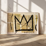 37215-MGV-CV-36X24-Abstract Crown Wall Art – Urban Graffiti Style Canvas Print Modern Street Art Design, Bold Contemporary Decor for Living Room,