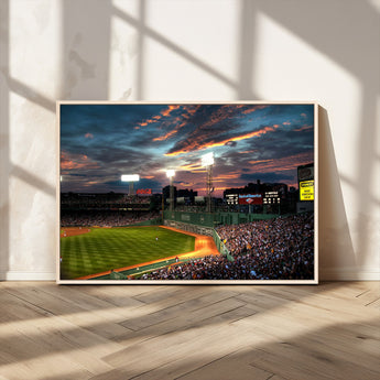 66781-MGV-CV-36X24-Baseball Stadium Wall Art – Canvas Print Evening Game Field Packed Crowd Sunset Sky Sports Photography, Dynamic Decor for Game