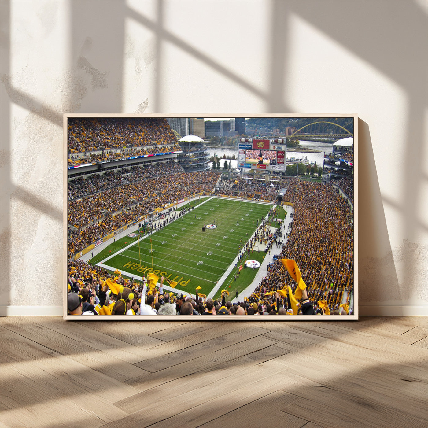 51419-MGV-CV-36X24-Heinz Field Wall Art Canvas Print, Framed Pittsburgh Stadium Field Art Picture Print, Heinz Stadium Field Perfect Sports Room