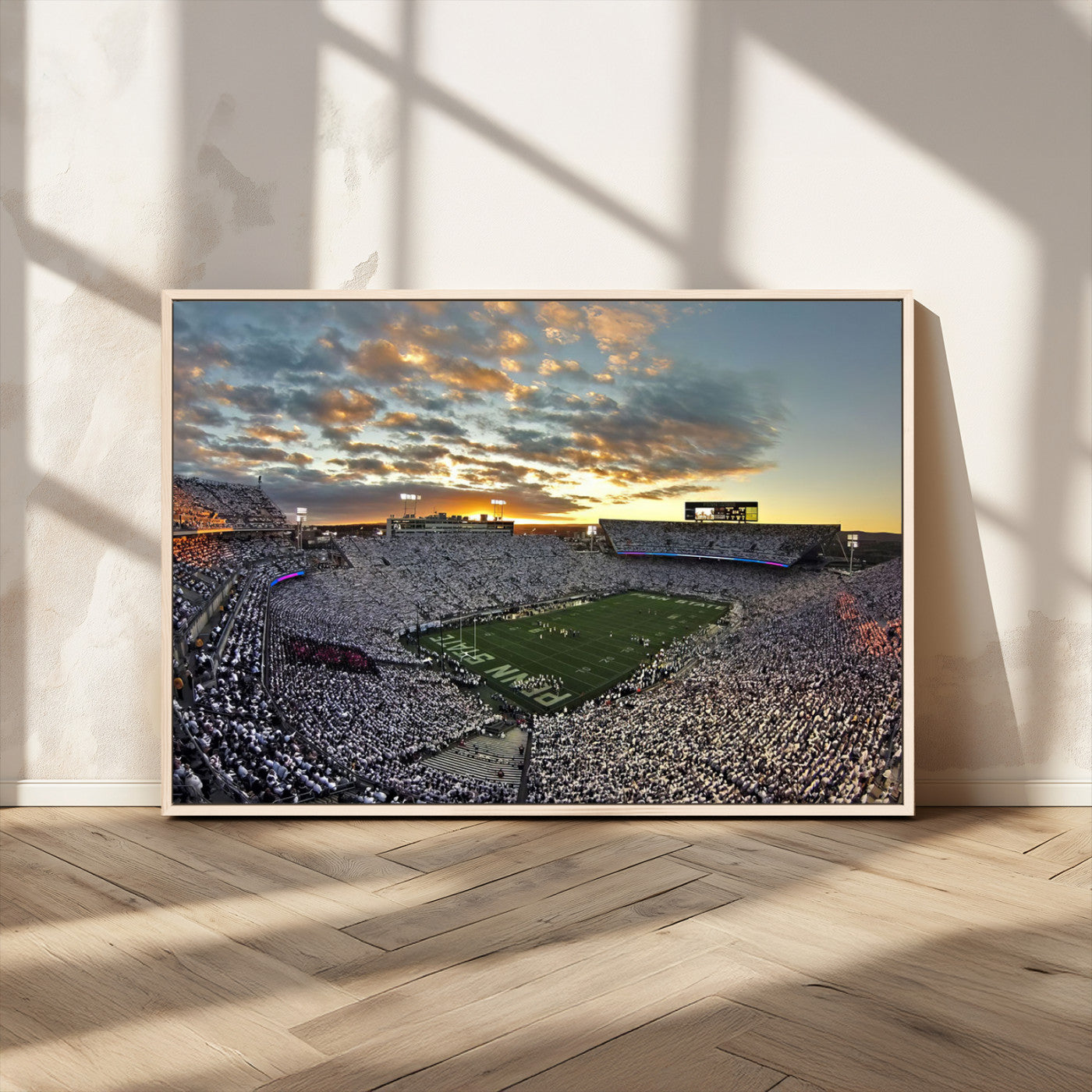 38807-MGV-CV-36X24-Beaver Stadium Wall Art Canvas Print, Framed Beaver Stadium Field Art Picture Print, Football Stadium Perfect Sport Room Decor