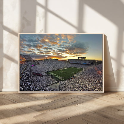 38807-MGV-CV-36X24-Beaver Stadium Wall Art Canvas Print, Framed Beaver Stadium Field Art Picture Print, Football Stadium Perfect Sport Room Decor