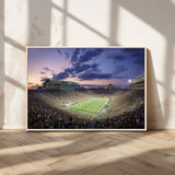 50825-MGV-CV-36X24-Notre Dame Stadium Wall Art Canvas Print, Framed Indiana Stadium Art Picture Print, Football Stadium Perfect Sports Room Decor