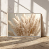 50300-MGV-CV-36X24-Pampas Grass Wall Art Canvas Print, Framed Minimalist Pampas Grass Art Picture Print, Beige Pampas Grass Perfect Minimalist Boho