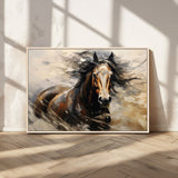 53001-MGV-CV-36X24-Wild Horse Wall Art – Majestic Stallion Canvas Print with Flowing Mane, Rustic Western Style Painting for Living Room, Office or
