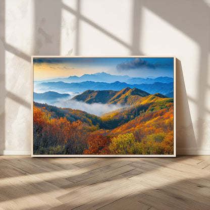 86772247-MGV-CV-36X24-Autumn Mountains Wall Art Canvas Print, Framed Fall Foliage Art Picture Print, Vibrant Hills Perfect Vibrant Nature Decor Artwork