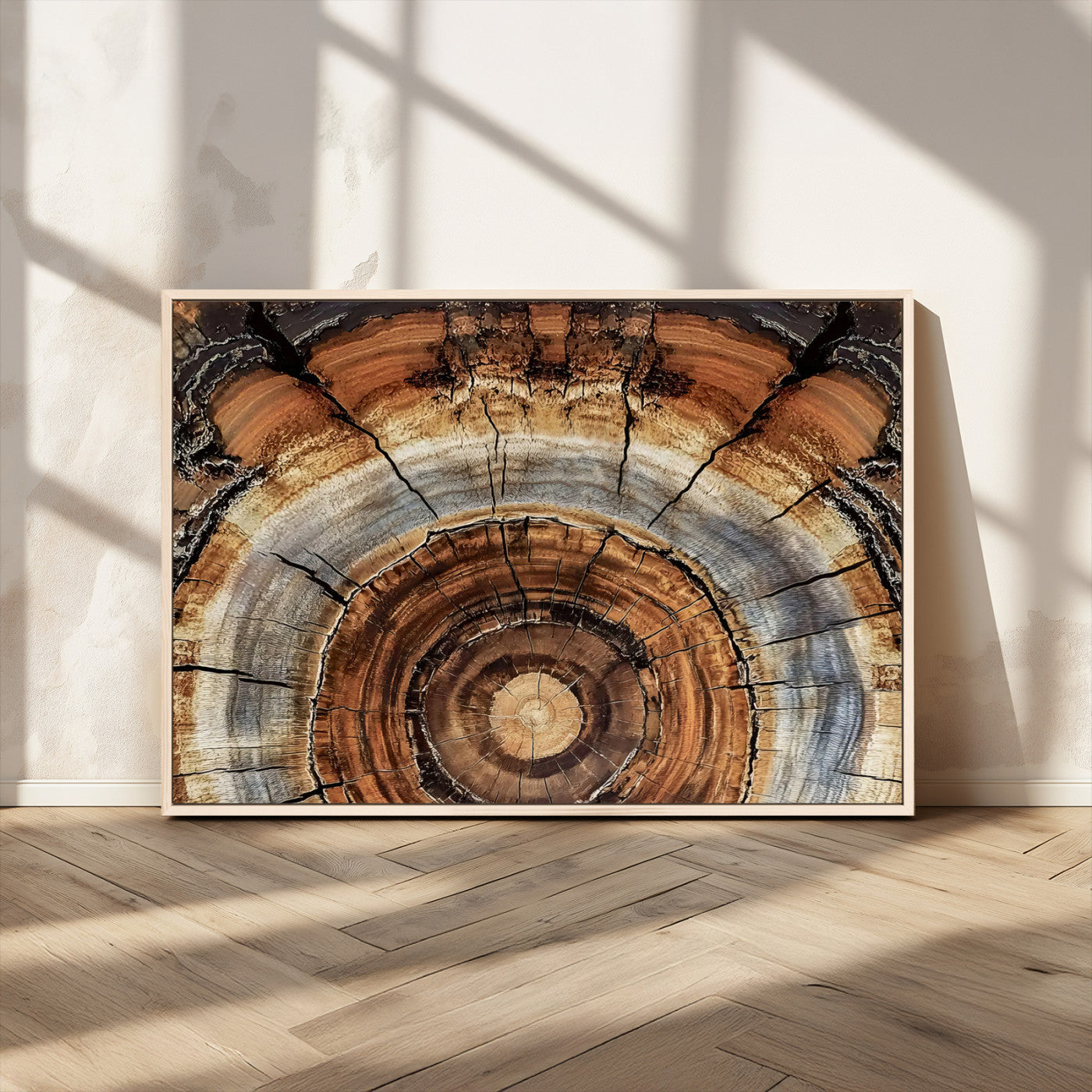 15184146-MGV-CV-36X24-Tree Rings Wall Art Canvas Print, Framed Wood Texture Art Picture Print, Rustic Pattern Perfect Rustic Organic Decor Artwork