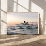 58502923-MGV-CV-36X24-Wave Rider Wall Art Canvas Print, Framed Ocean Wave Art Picture Print, Riding Surf Perfect Sunset Surf Decor Artwork