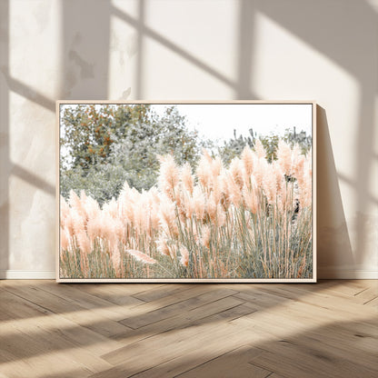 21826392-MGV-CV-36X24-Pampas Grass Wall Art Canvas Print, Framed Soft Pampas Art Picture Print, Pastel Grasses Perfect Soft Neutral Boho Decor Artwork
