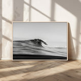 24029476-MGV-CV-36X24-Black Wave Wall Art Canvas Print, Framed Abstract Surf Art Picture Print, Minimalist Ocean Perfect Minimalist Coastal Decor