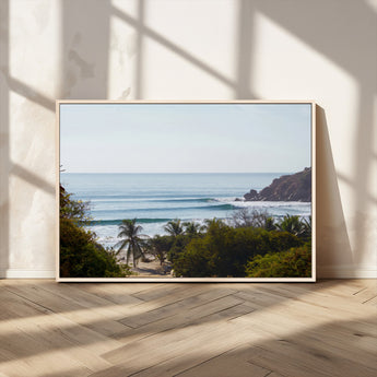 88336640-MGV-CV-36X24-Tropical Beach Scene Wall Art Canvas Print, Framed Coastal Photography Art Picture Print, Ocean Horizon Art Perfect Coastal Boho