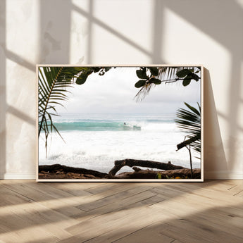 50382104-MGV-CV-36X24-Tropical Surf Wall Art Canvas Print, Framed Palm Tree View Art Picture Print, Beach House Art Perfect Boho Coastal Decor Artwork