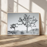 29996209-MGV-CV-36X24-Joshua Tree Art Wall Art Canvas Print, Framed Black White Landscape Art Picture Print, Desert Tree Decor Perfect Southwestern Boho