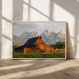 31771014-MGV-CV-36X24-Rustic Barn Wall Art Canvas Print, Framed Western Landscape Art Picture Print, Farmhouse Style Perfect Rustic Farmhouse Decor
