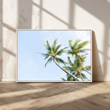 54719115-MGV-CV-36X24-Palm Trees Wall Art Canvas Print, Framed Tropical Aesthetic Art Picture Print, Coastal Serenity Perfect Tropical Minimalist Decor