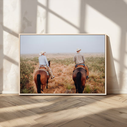 54943176-MGV-CV-36X24-Cowboy Wall Art Wall Art Canvas Print, Framed Western Canvas Art Picture Print, Rustic Ranch Scene Perfect Rustic Western Decor