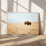 61392510-MGV-CV-36X24-Buffalo Wall Art Wall Art Canvas Print, Framed Western Wildlife Decor Art Picture Print, Rustic Farmhouse Art Perfect Rustic