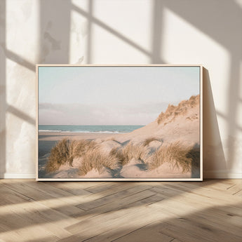 28064037-MGV-CV-36X24-Minimalist Seascape Wall Art Canvas Print, Framed Neutral Beach Print Art Picture Print, Sand Dune Photography Perfect