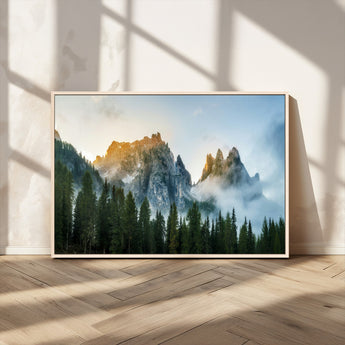 21145440-MGV-CV-36X24-Wilderness Wall Art Wall Art Canvas Print, Framed Nature Landscape Decor Art Picture Print, Misty Forest Photography Perfect
