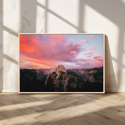 32786115-MGV-CV-36X24-Half Dome Wall Art Canvas Print, Framed Yosemite National Park Art Picture Print, Dramatic Sunset Perfect Adventurous Wilderness