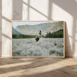 41674074-MGV-CV-36X24-Bison Wall Art – American Buffalo Wildlife Photography Canvas Print, Western Mountain Landscape Artwork Rustic Nature Decor for