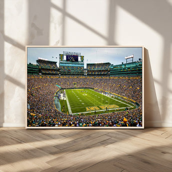 96617112-MGV-CV-36X24-Lambeau Field Wall Art – Green Bay Packers NFL Football Stadium Canvas Print – Game Day Crowd Sports Decor for Man Cave, Bar, or