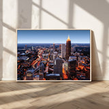 81886632-MGV-CV-36X24-Atlanta Skyline Wall Art – Vibrant City Lights Canvas Print, Modern Urban Cityscape Decor for Living Room, Office, or Apartment