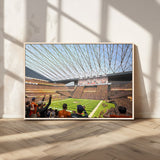 81960112-MGV-FC-36X24_Natural-Futuristic Football Stadium Wall Art – Modern Dome Arena Canvas Print, Chicago Bears Concept Design Sports Decor for Man Cave or