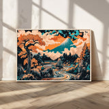 21638941-MGV-CV-36X24-Japanese Landscape Wall Art – Mount Fuji and Flowing River Ukiyo-e Style Canvas Print, Traditional Japan Inspired Artwork for