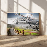 34632598CRY-MGV-CV-36X24-Sakura Cherry Blossom Pathway Canvas Wall Art – Tranquil Walk Through Blossoming Nature – Ready to Hang