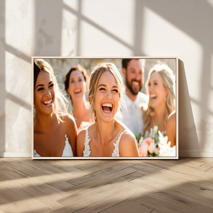 CSTM912-MGV-CV-36X24-Framed Wedding Canvas Print - Custom Wall Art Keepsake for Couples, Elegant Home Decoration Gift, Create Your Own Photo Canvas
