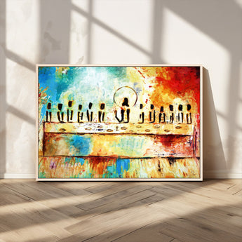 YKE34632598CR-MGV-CV-36X24-Abstract Last Supper with Apostles Wall Art Canvas Print