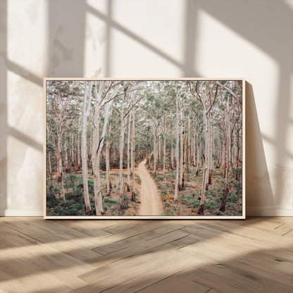 24760563-MGV-CV-36X24-Forest Wall Art – Tranquil Woodland Path Canvas Print, Scenic Nature Photography Decor for Bedroom, Living Room, Office, Cabin or