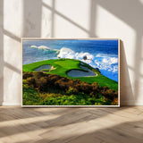 34181847-MGV-CV-36X24-Coastal Golf Course Wall Art – Panoramic Ocean Fairway Canvas Print, Scenic Sports Photography Decor for Office, Man Cave, Living