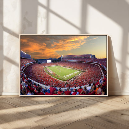 73680988-MGV-FC-36X24_Natural-Sanford Stadium Wall Art – Georgia Bulldogs Football Sunset Game Canvas Print, College Sports Decor for Man Cave, Bar, Office, or