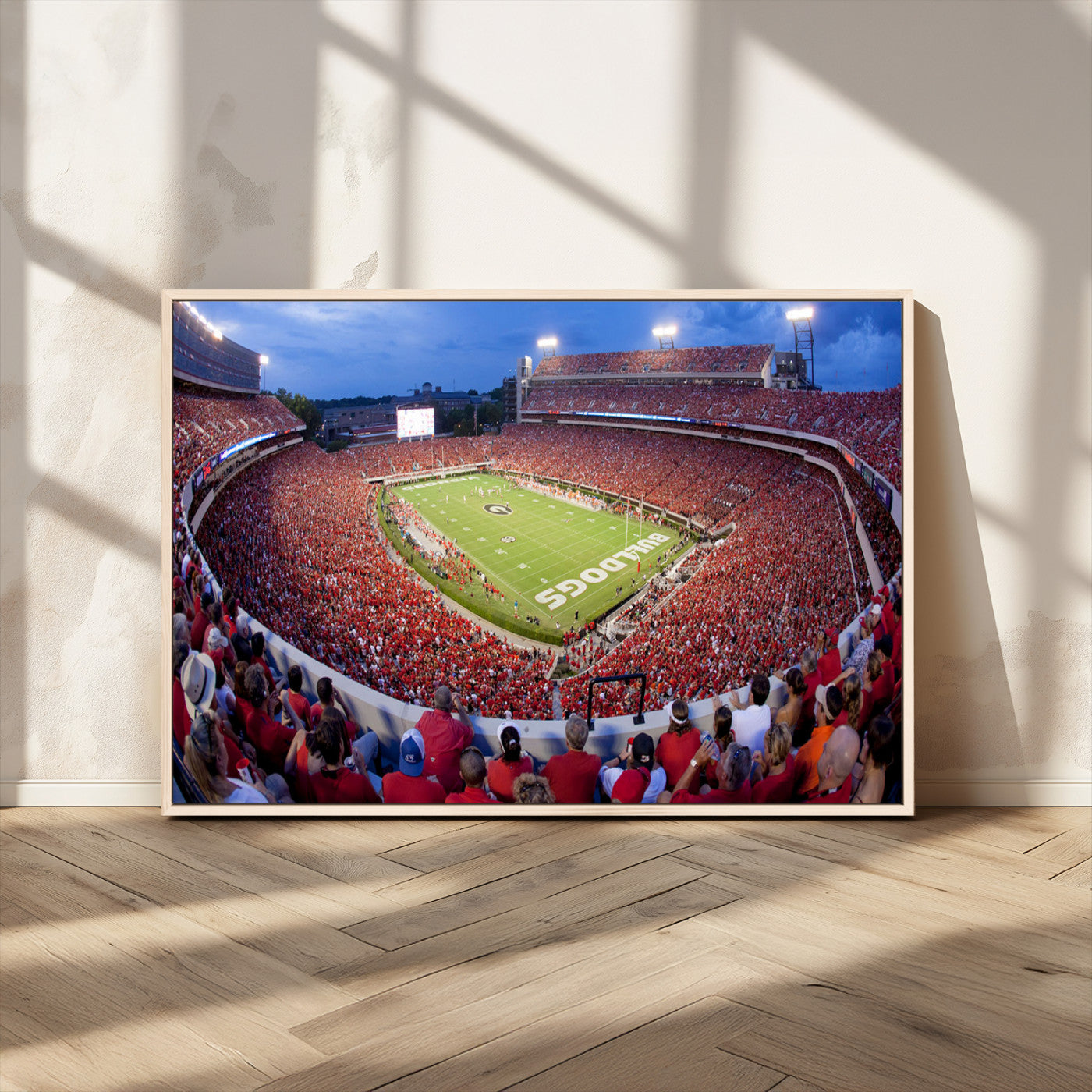 10244378-MGV-CV-36X24-Sanford Stadium Wall Art – Panoramic Georgia Bulldogs Day Game Football Canvas Print, Game Day Crowd Sports Decor for Office, Man