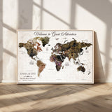 33631532-MGV-CV-36X24-Personalized World Map Wall Art – Dark Vintage Adventure Travel Map with Custom Names, Rustic Wall Decor for Couples, Home or
