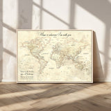 57950315-MGV-CV-36X24-Personalized World Map Wall Art – Vintage Beige Travel Map with Custom Names, Romantic Anniversary Gift for Couples, Adventure