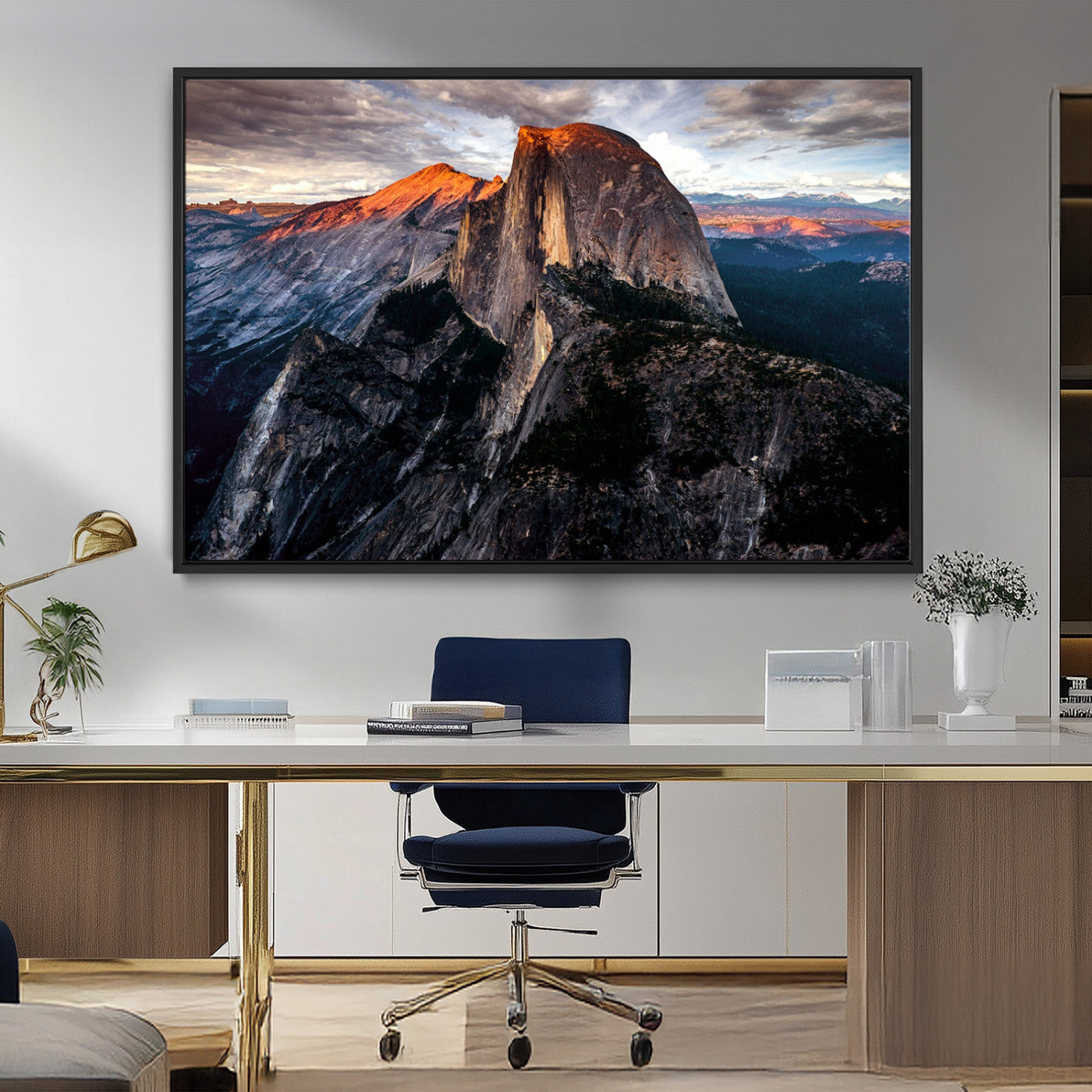 31332-MGV-FC-36X24_Black-Mountain Landscape Wall Art – Majestic Sunset Rock Formation Canvas Print, Nature Scenic Decor for Living Room, Office, Cabin or