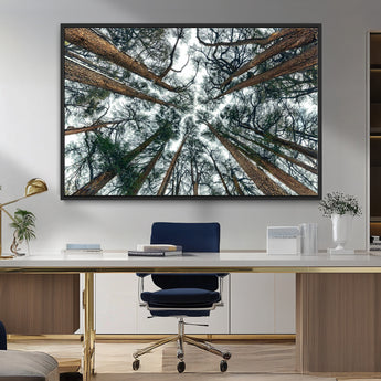 18790-MGV-CV-36X24-Pine Canopy Wall Art – Panoramic View of Towering Pines Canvas Print, Nature-Inspired Decor for Office, Cabin or Living Room