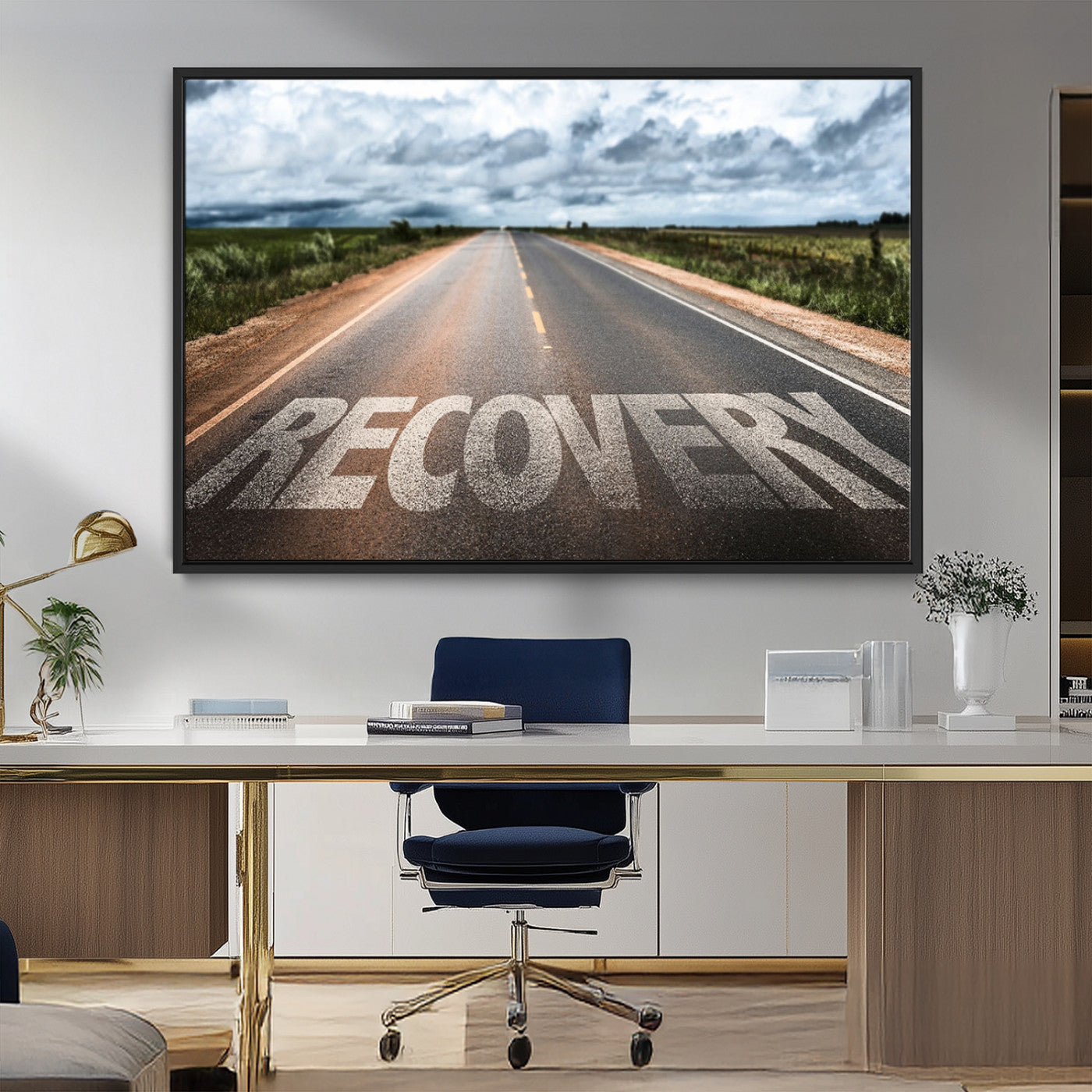 50743-MGV-CV-36X24-Healing Road Wall Art – Motivational Highway Canvas Print, Inspirational Journey Decor for Office, Gym or Living Room