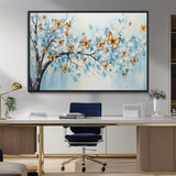 59455-MGV-CV-36X24-Butterfly Tree Branch Wall Art – Blue and Yellow Abstract Canvas Print, Modern Nature Artwork for Living Room, Bedroom or Office