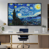 39177-MGV-FC-36X24_Black-Starry Night Wall Art – Vincent van Gogh Famous Painting Canvas Print, Timeless Starry Sky Decor for Living Room, Bedroom or