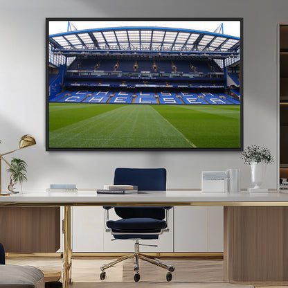 59508-MGV-FC-36X24_Black-Chelsea Stadium Wall Art – Stamford Bridge Football Arena Canvas Print, Iconic Soccer Artwork for Living Room, Office, Game Room
