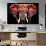 54719-MGV-FC-36X24_Black-Elephant Wall Art – Majestic African Elephant Canvas Print, Wildlife Safari Animal Decor for Living Room, Bedroom, Office or Man