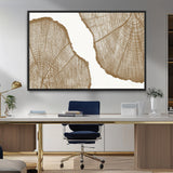 99692-MGV-FC-36X24_Black-Tree Ring Linocut Wall Art Canvas Print, Framed Wood Cut Art Picture Print, Tree Rings Perfect Minimalist Rustic Decor Artwork